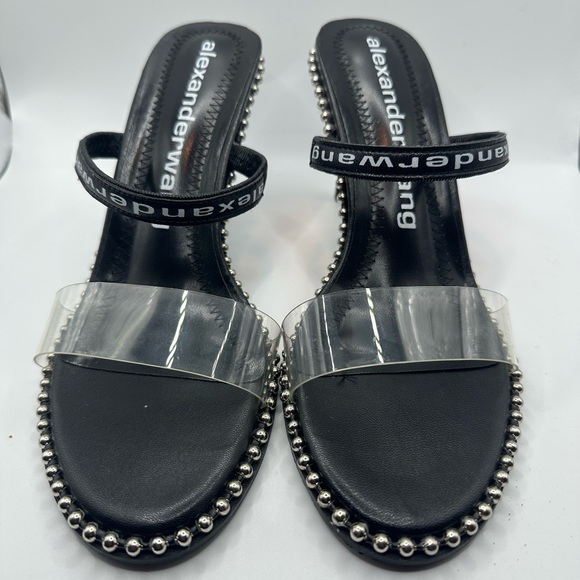 Alexander Wang Shoes Women’s US 9N Nova PVC Strap Stud Slingback Clear Heels - Picture 4 of 13